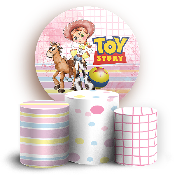 Capas Painel Redondo e Trio Cilindro Sublimado - Toy Story