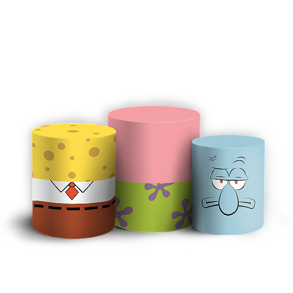 Capas Trio Cilindro Sublimado Veste Fácil - Bob Esponja