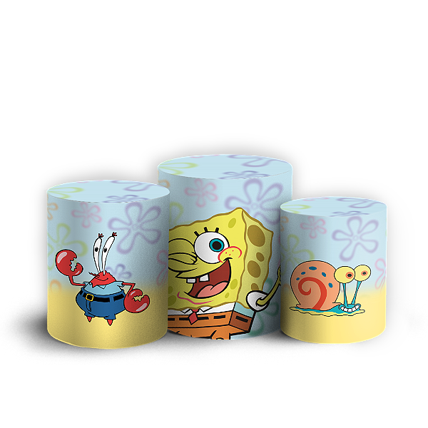 Capas Trio Cilindro Sublimado Veste Fácil - Bob Esponja