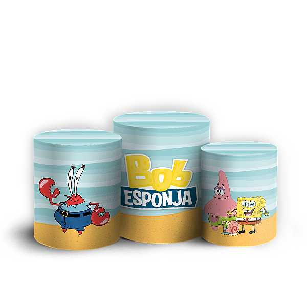 Capas Trio Cilindro Sublimado Veste Fácil - Bob Esponja