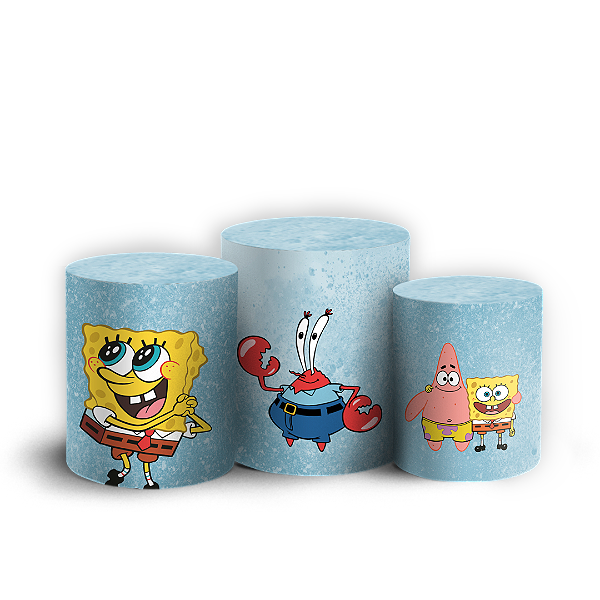 Capas Trio Cilindro Sublimado Veste Fácil - Bob Esponja