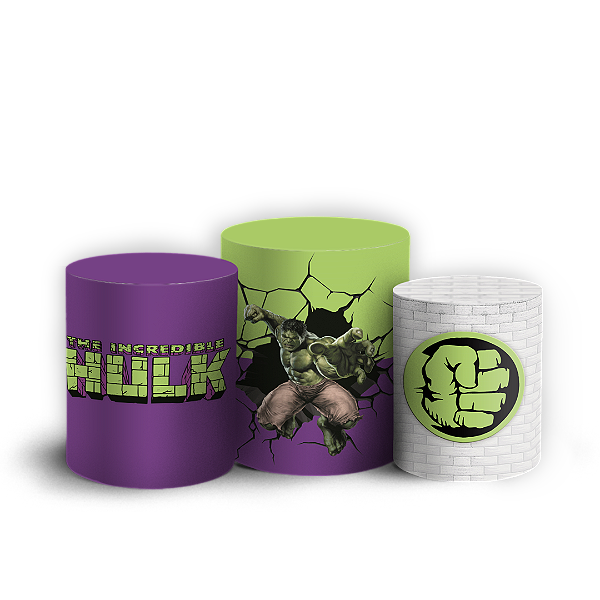 Capas Trio Cilindro Sublimado Veste Fácil - Herois Hulk