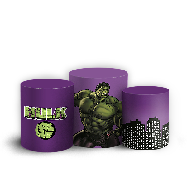 Capas Trio Cilindro Sublimado Veste Fácil - Herois Hulk