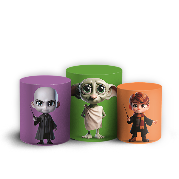 Capas Trio Cilindro Sublimado Veste Fácil - Harry Potter