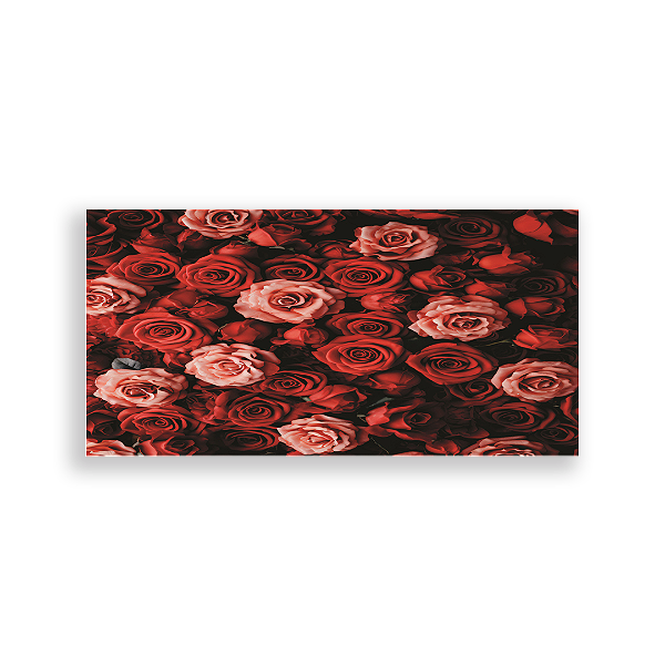 Capa Painel Retangular Sublimado - Flores Vermelha e Rosa