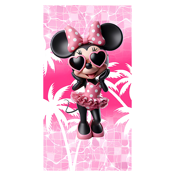 Capa Faixa Lateral Sublimado - Minnie Pool Party