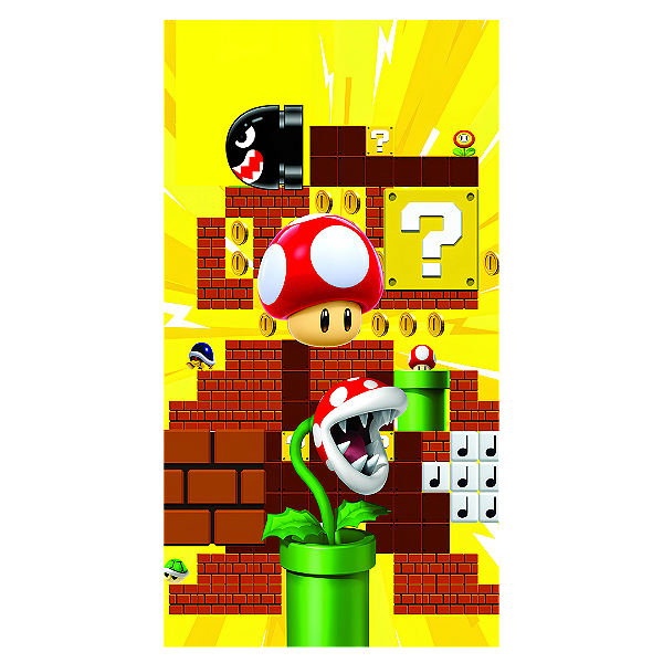 Capa Faixa Lateral Sublimado - Super Mario