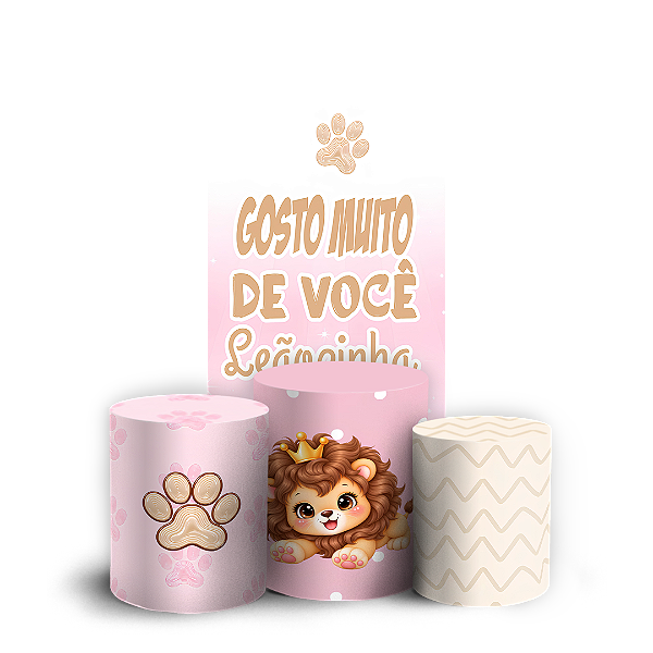 Capas Faixa Lateral e Trio Cilindro Sublimado Veste Fácil - Leãozinho