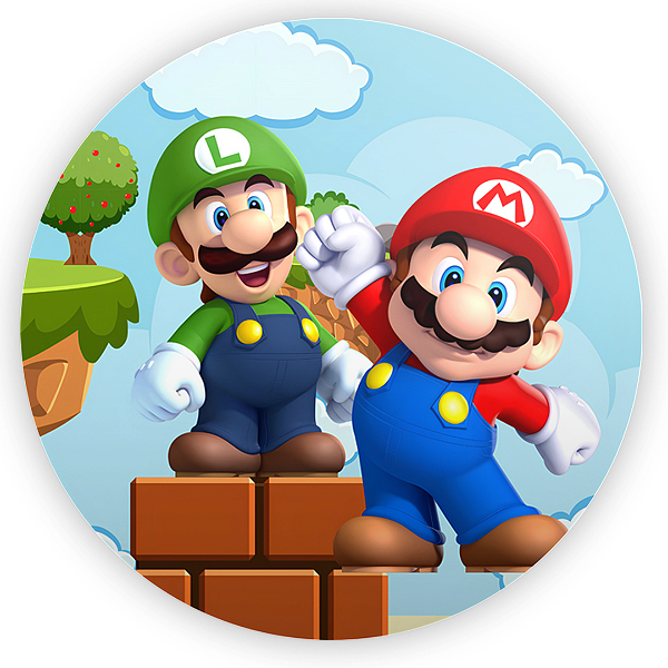 Capa Painel Redondo Sublimado - Super Mario