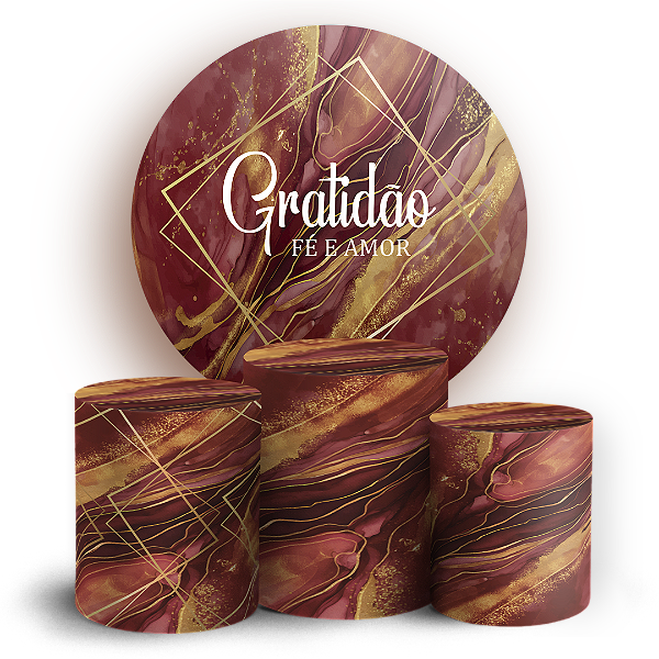 Capas Painel Redondo e Trio Cilindro Sublimado - Gratidão