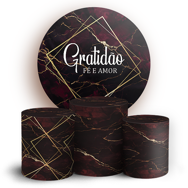 Capas Painel Redondo e Trio Cilindro Sublimado - Gratidão