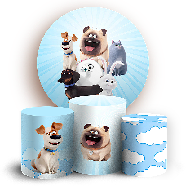 Capas Painel Redondo e Trio Cilindro Sublimado - A Vida Secreta dos Animais