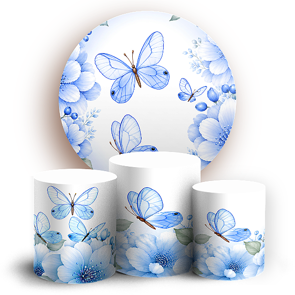 Capas Painel Redondo e Trio Cilindro Sublimado - Borboleta