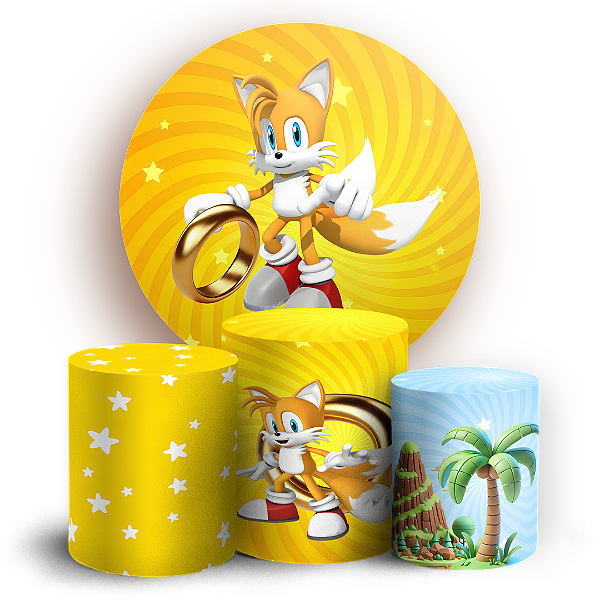 Capas Painel Redondo e Trio Cilindro Sublimado - Sonic