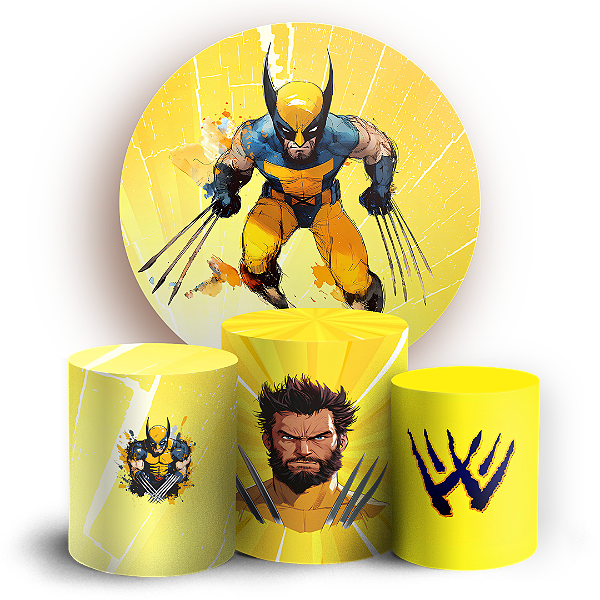 Capas Painel Redondo e Trio Cilindro Sublimado - Wolverine