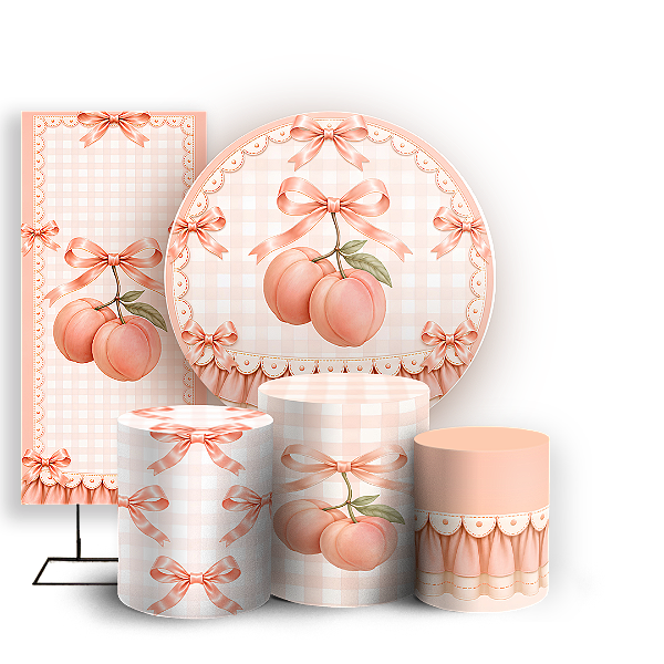 Capas Painel Redondo Trio Cilindro e Faixa Lateral Sublimado - Frutas Tendências 2026