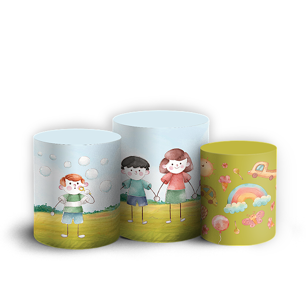 Capas Trio Cilindro Sublimado Veste Fácil - Dia das Crianças