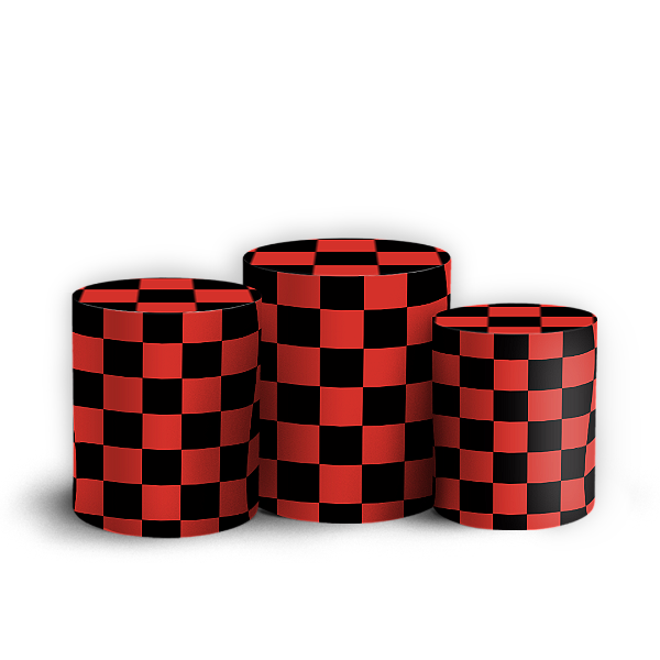 Capas Trio Cilindro Sublimado Veste Fácil - Xadrez