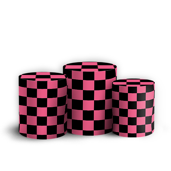 Capas Trio Cilindro Sublimado Veste Fácil - Xadrez