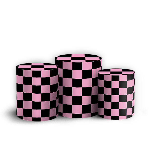 Capas Trio Cilindro Sublimado Veste Fácil - Xadrez