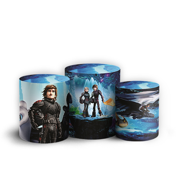 Capas Trio Cilindro Sublimado Veste Fácil - Como Treinar Seu Dragao