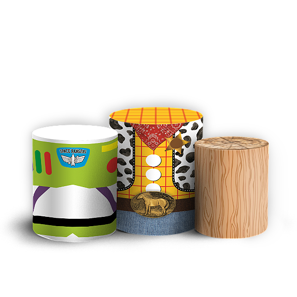 Capas Trio Cilindro Sublimado Veste Fácil - Toy Story