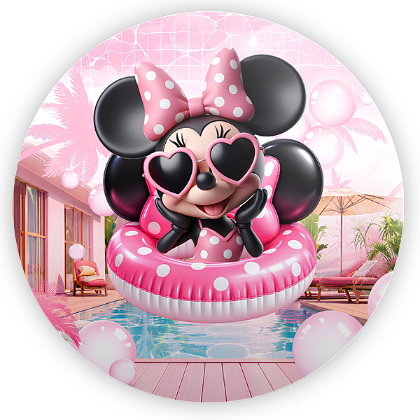 Capa Mini Painel Sublimado - Minnie Pool Party