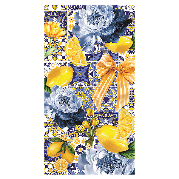 Capa Faixa Lateral Sublimado - Limão e Azulejo Português