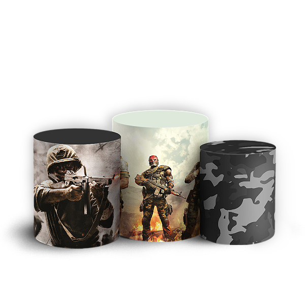 Capas Trio Cilindro Sublimado Veste Fácil - Call Of Duty