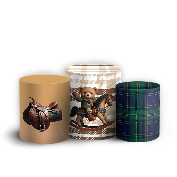 Capas Trio Cilindro Sublimado Veste Fácil - Ursinho Elegante