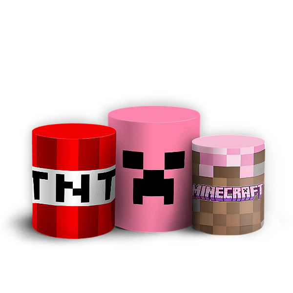 Capas Trio Cilindro Sublimado Veste Fácil - Minecraft