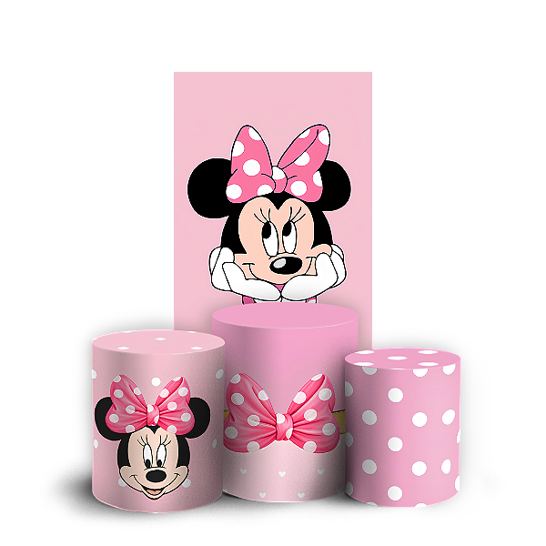 Capas Faixa Lateral e Trio Cilindro Sublimado Veste Fácil - Minnie