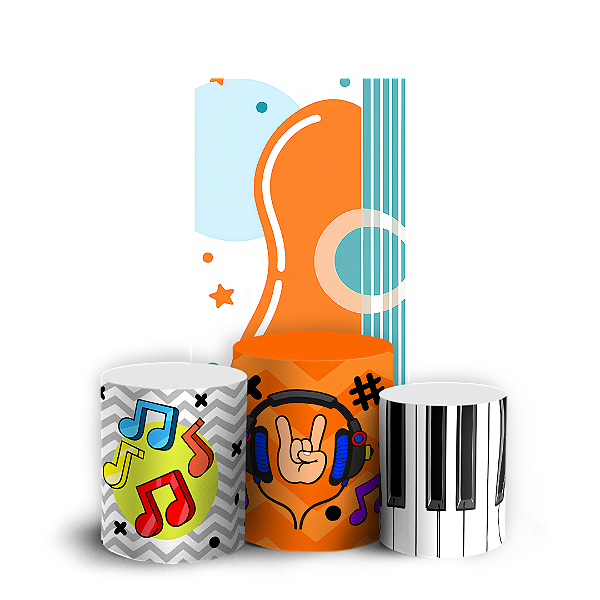 Capas Faixa Lateral e Trio Cilindro Sublimado Veste Fácil - Musical