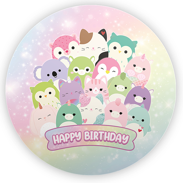 Capa Painel Redondo Sublimado - Squishmallow