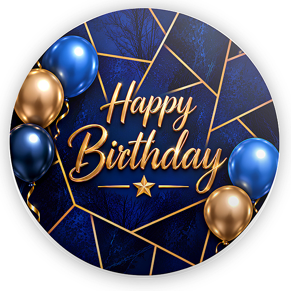 Capa Painel Redondo Sublimado - Happy Birthday