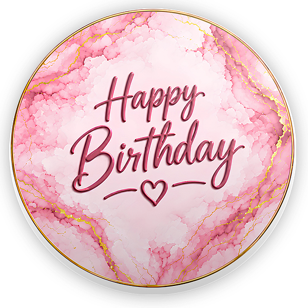 Capa Painel Redondo Sublimado - Happy Birthday