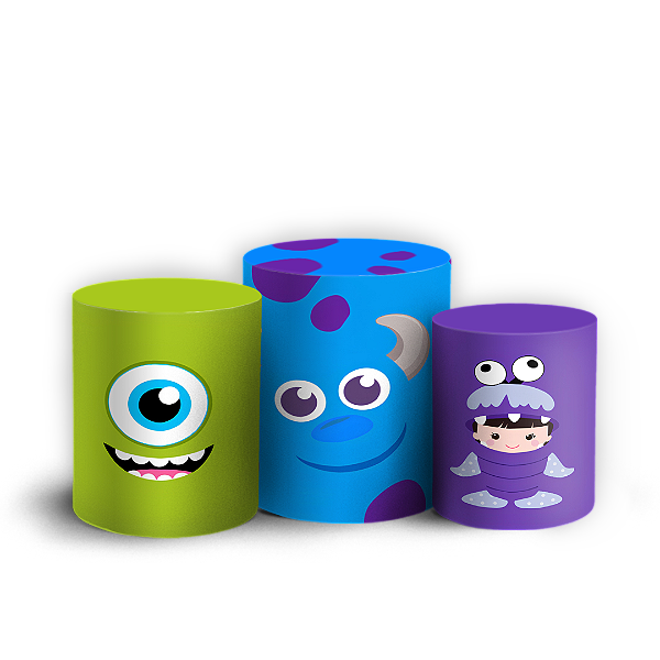 Capas Trio Cilindro Sublimado Veste Fácil - Monstros Sa