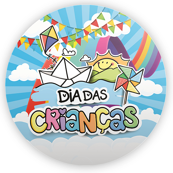 Capa Painel Redondo Sublimado - Dia das Crianças