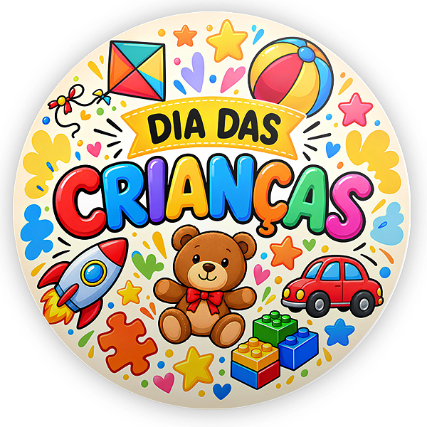 Capa Painel Redondo Sublimado - Dia das Crianças