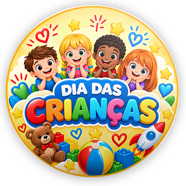 Capa Painel Redondo Sublimado - Dia das Crianças