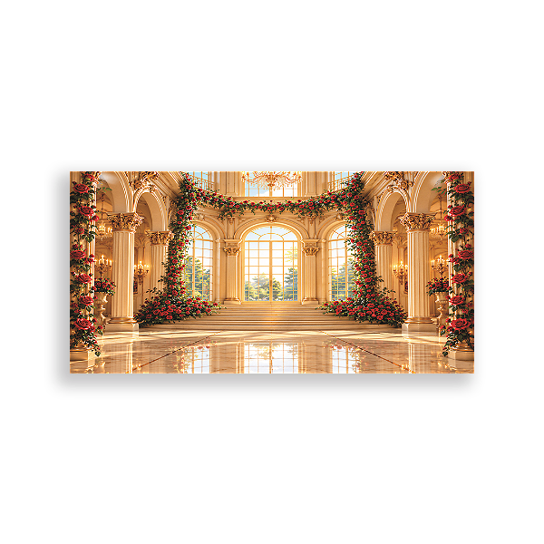 Capa Painel Retangular Sublimado - Fundo Fotográfico - Salão Dourado