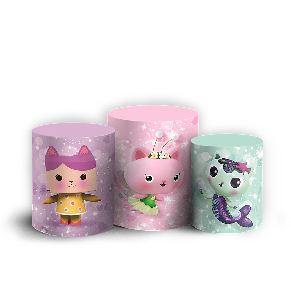 Capas Trio Cilindro Sublimado Veste Fácil - Casa Mágica da Gabby