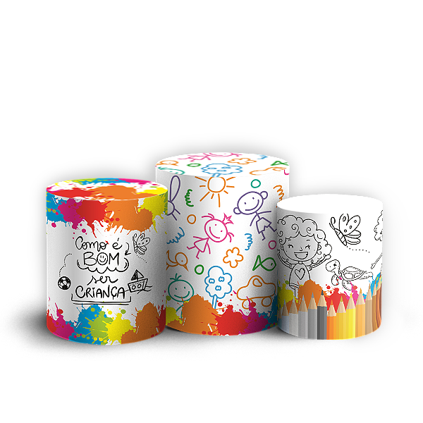 Capas Trio Cilindro Sublimado Veste Fácil - Dia das Crianças