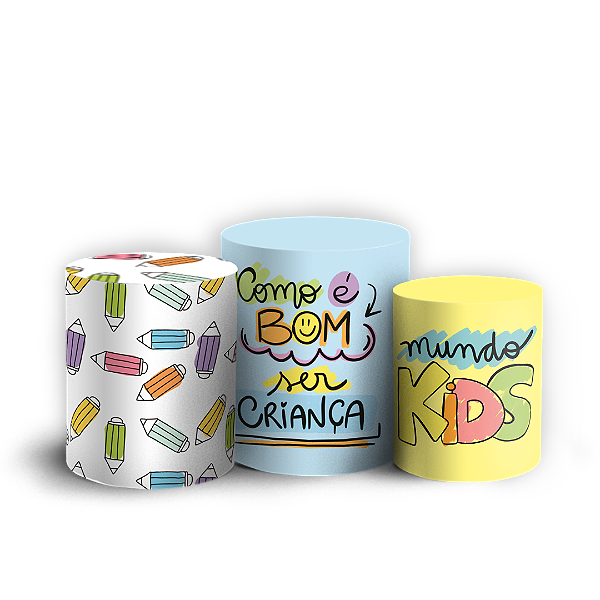 Capas Trio Cilindro Sublimado Veste Fácil - Dia das Crianças
