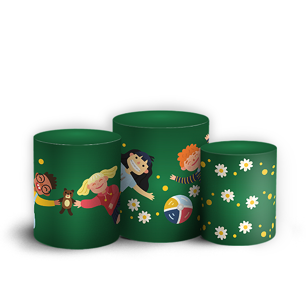 Capas Trio Cilindro Sublimado Veste Fácil - Dia das Crianças