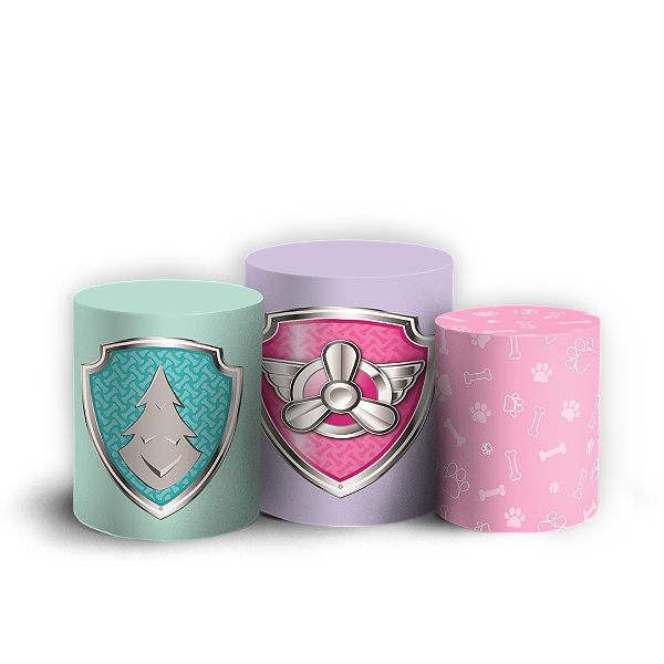 Capas Trio Cilindro Sublimado Veste Fácil - Patrulha Canina