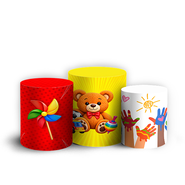 Capas Trio Cilindro Sublimado Veste Fácil - Dia das Crianças
