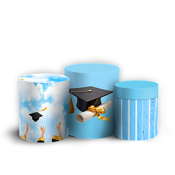 Capas Trio Cilindro Sublimado Veste Fácil - Formatura