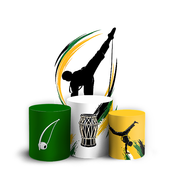 Capas Faixa Lateral e Trio Cilindro Sublimado Veste Fácil - Capoeira