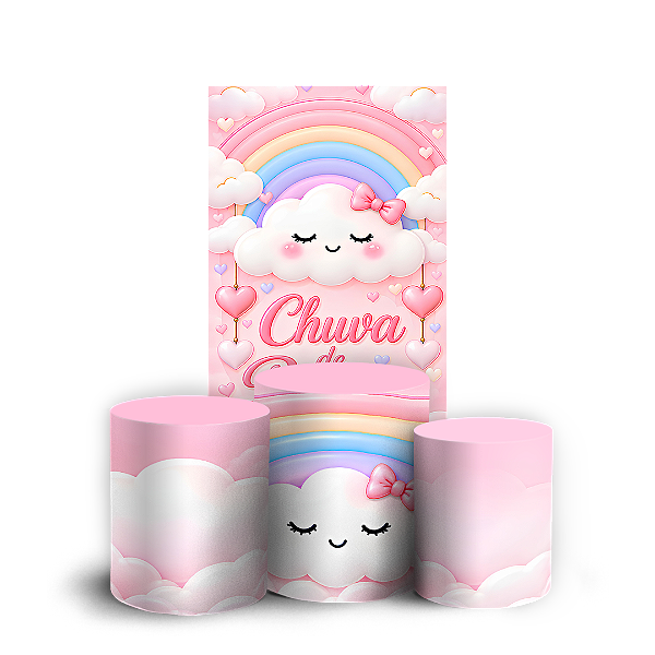Capas Faixa Lateral e Trio Cilindro Sublimado Veste Fácil - Chuva de Bênçãos
